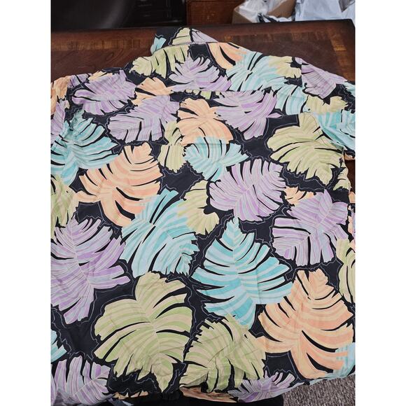 Vintage Tori Richard Hawaiian 100% Silk Men's Shirt Palm Leaf XL - Picture 3 of 5